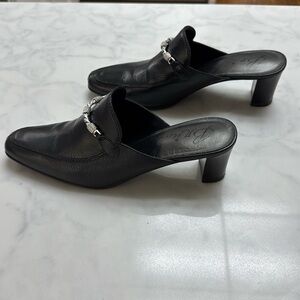 Brighton TEAH BLACK Leather Mules 7.5 M (Worn Once)